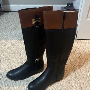 MICHAEL Michael Kors Black and Brown Over the Knee Boots